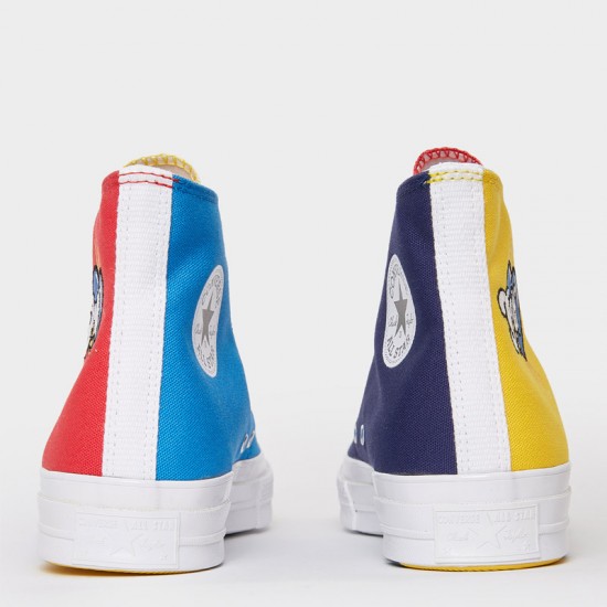 red yellow blue green converse