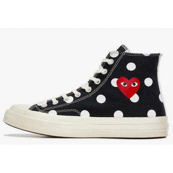 converse with red heart on