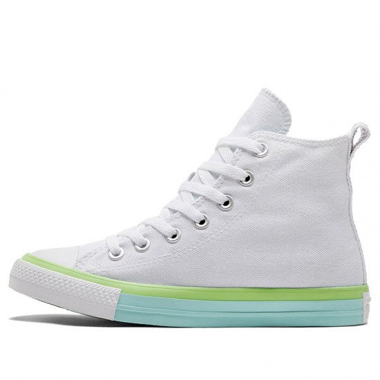 Summer Converse All Star Gradient Colorblocked White Green High Top ...
