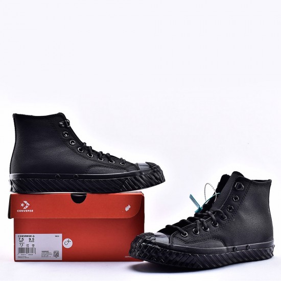 black leather converse chucks