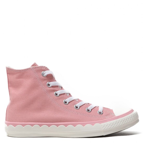 Scallop Tape Pink Womens High Tops Shoes