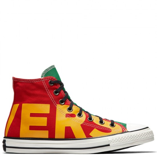 red yellow blue and green converse